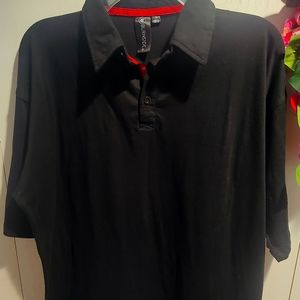 Burnside Men's Size XL Black Polo Shirt with Red Lining